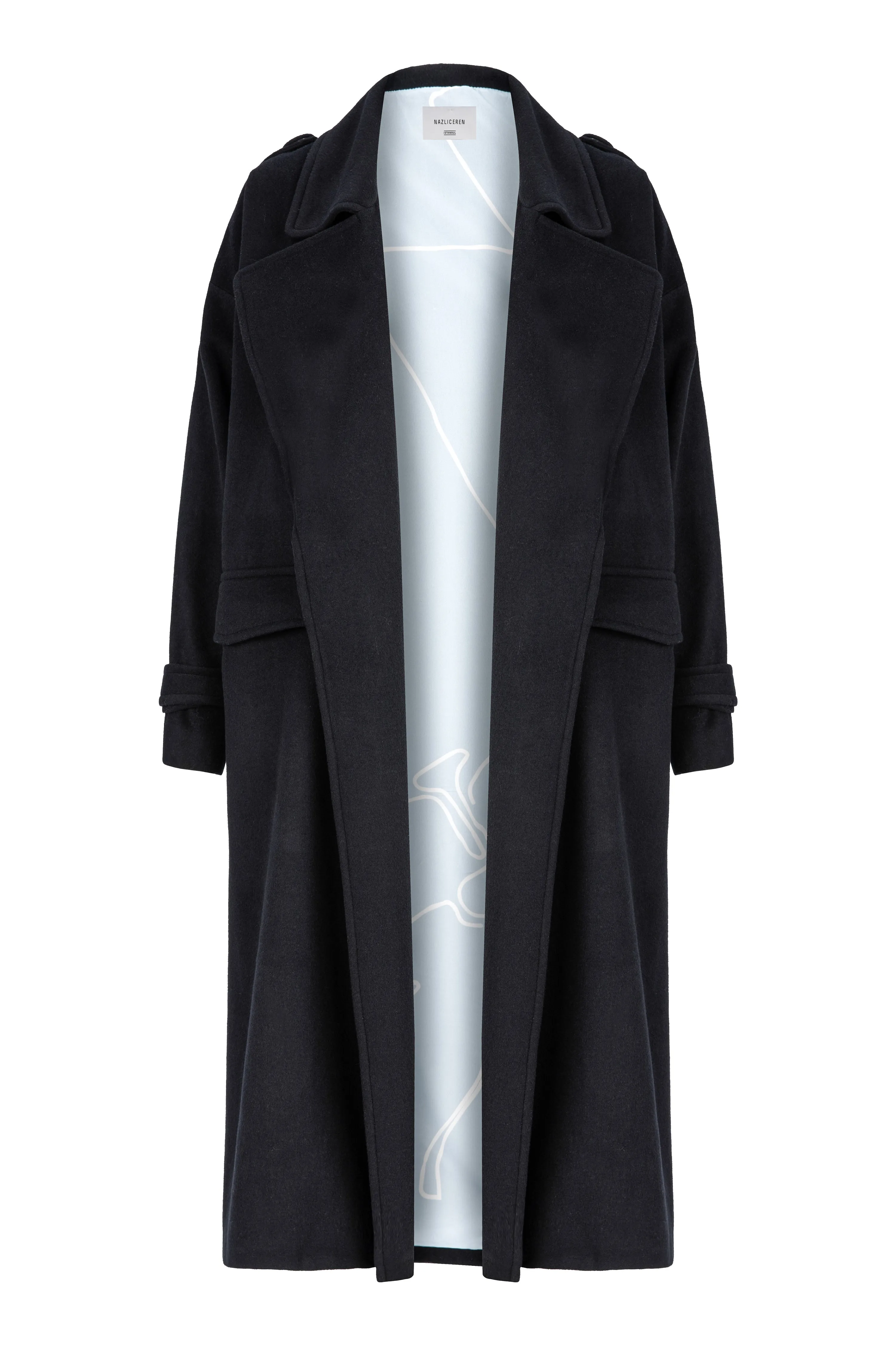 Laura Oversized Coat in Navy Blue