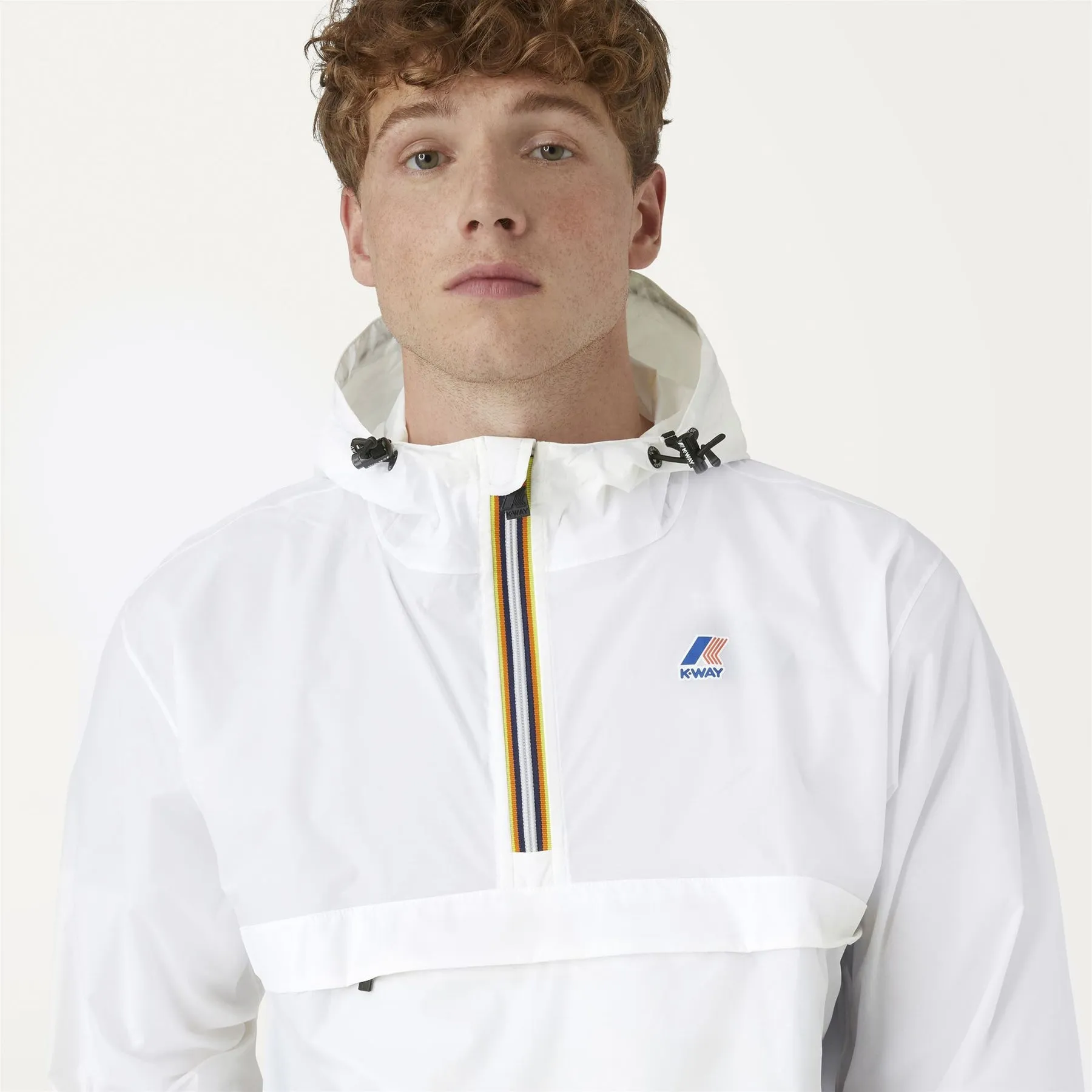 Leon - Packable Quarter Zip Rain Jacket in White