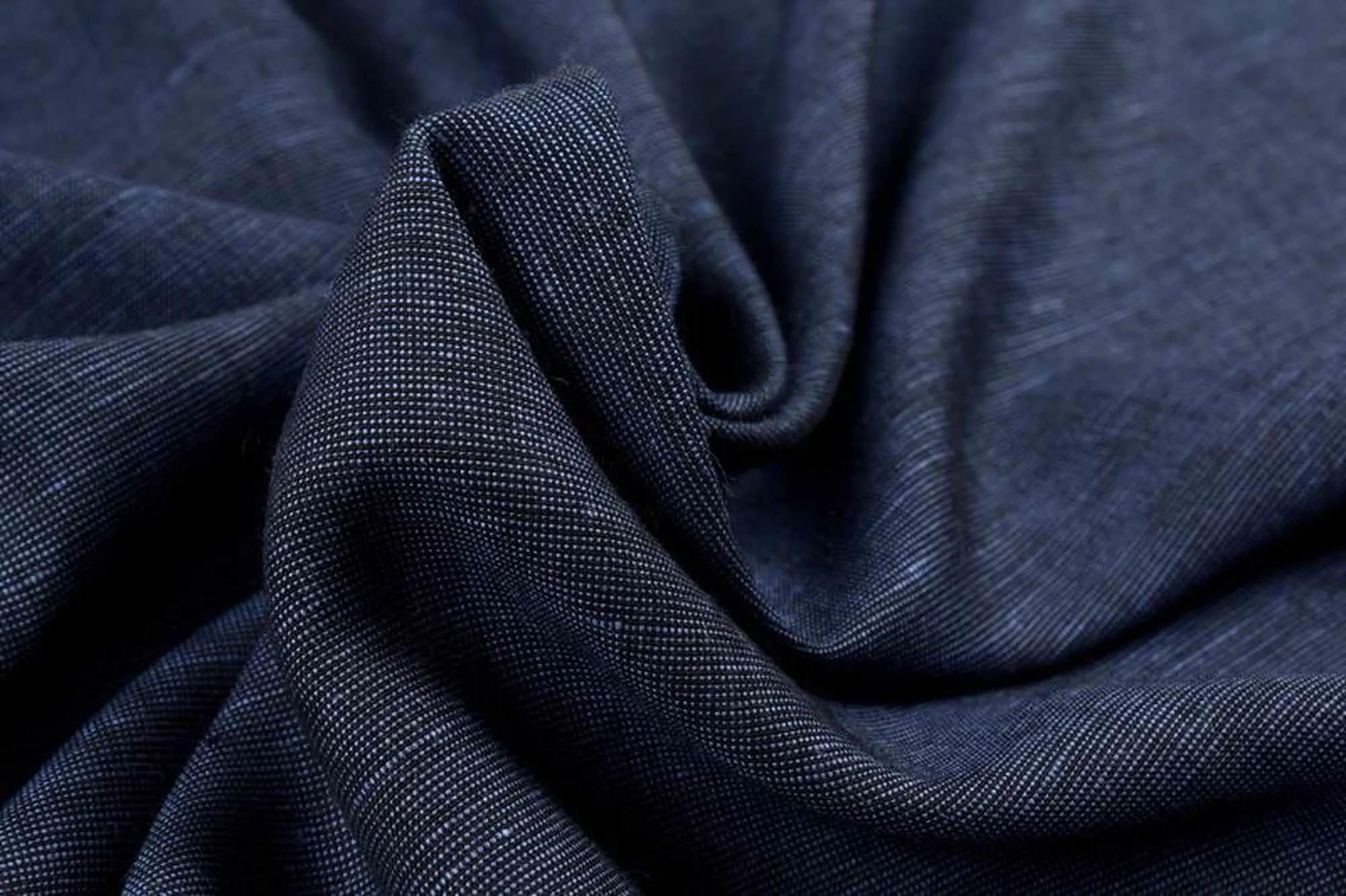 Linen Wool for Bottoms - Melange Blue