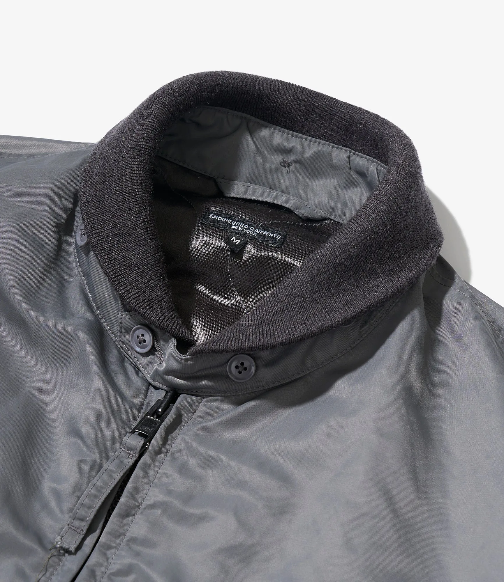 LL Jacket – Gunmetal Nylon Flight Satin