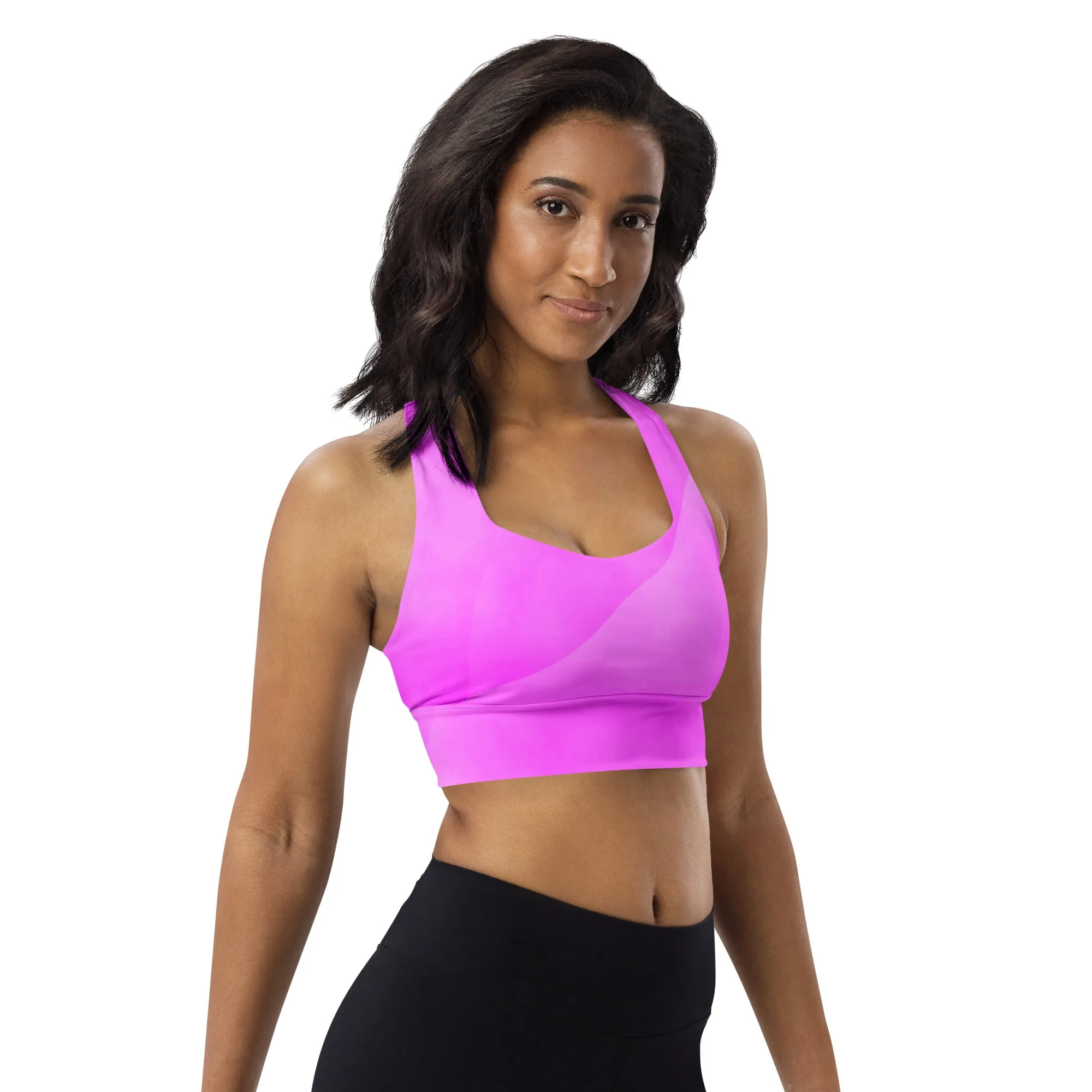 Longline Sports Bra Think Pink