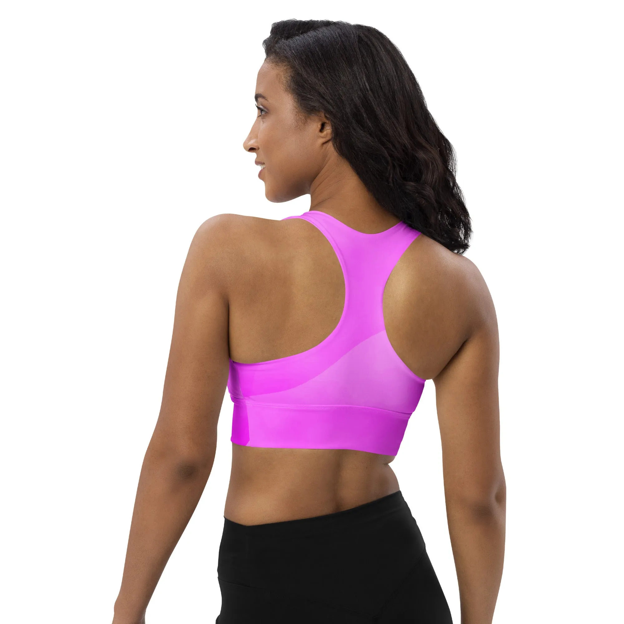 Longline Sports Bra Think Pink