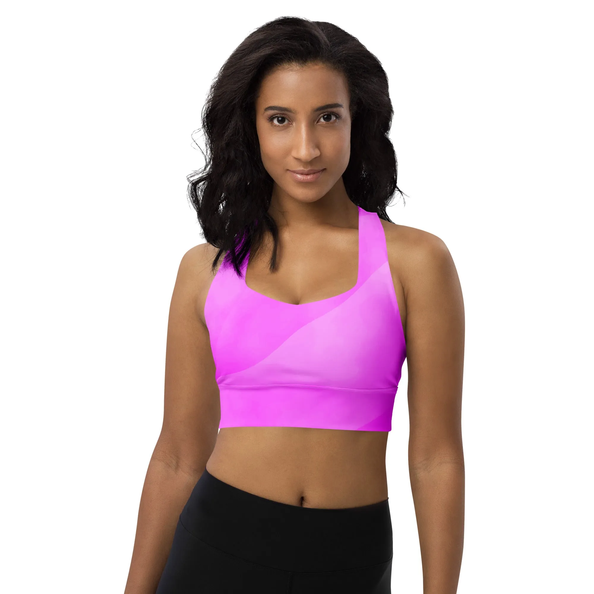 Longline Sports Bra Think Pink