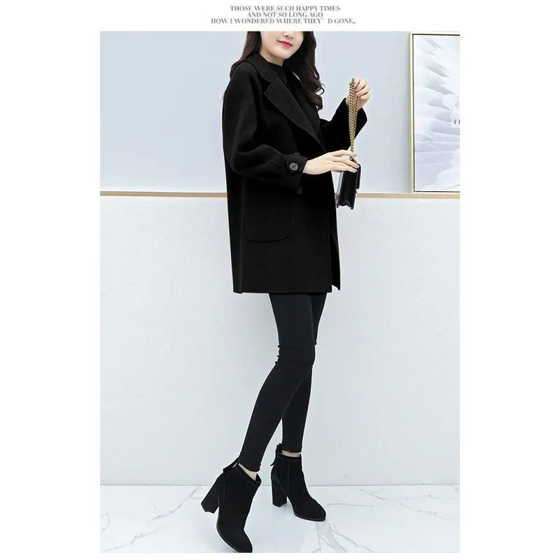 Loose Fit Plus Wool Blend Coat