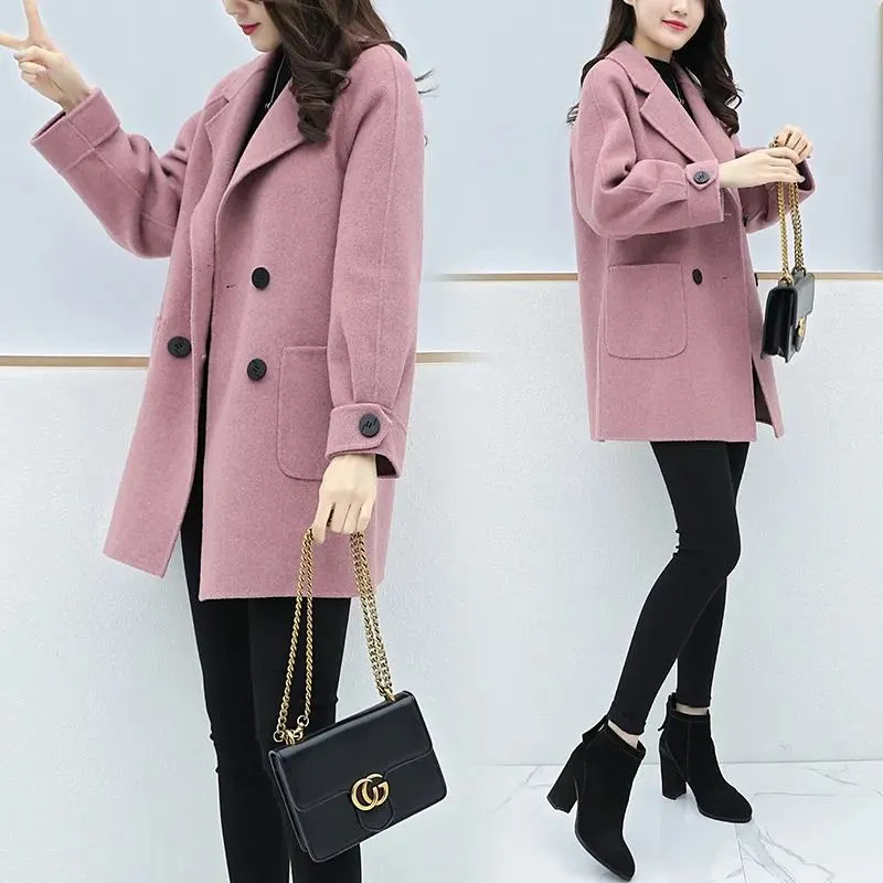 Loose Fit Plus Wool Blend Coat