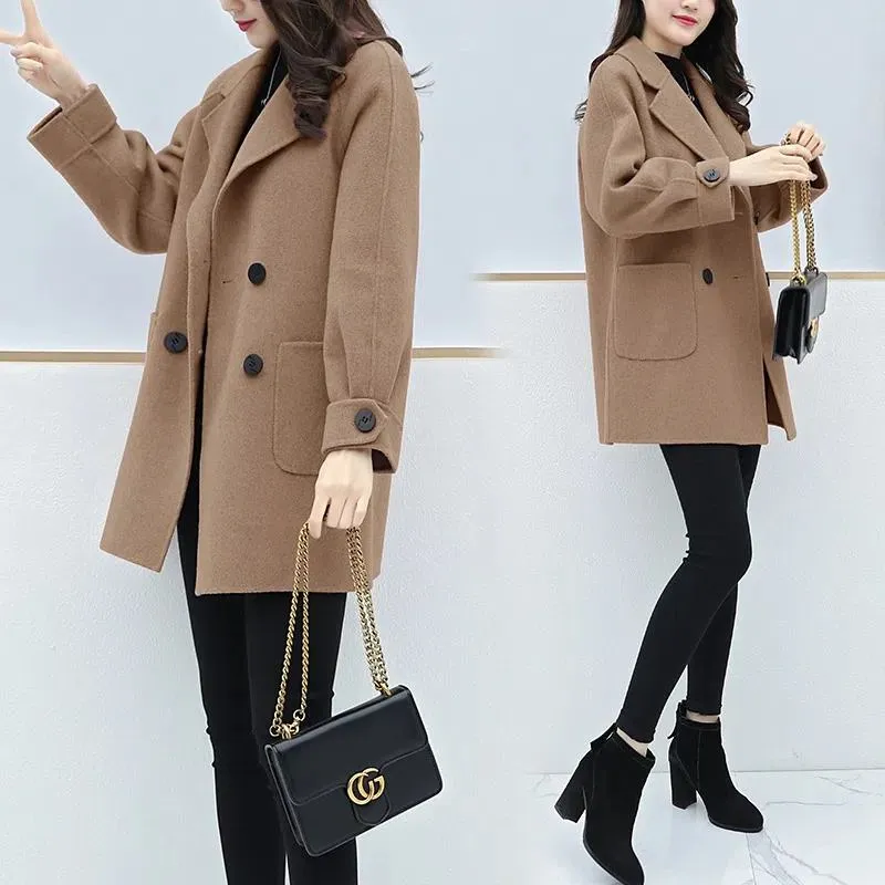 Loose Fit Plus Wool Blend Coat