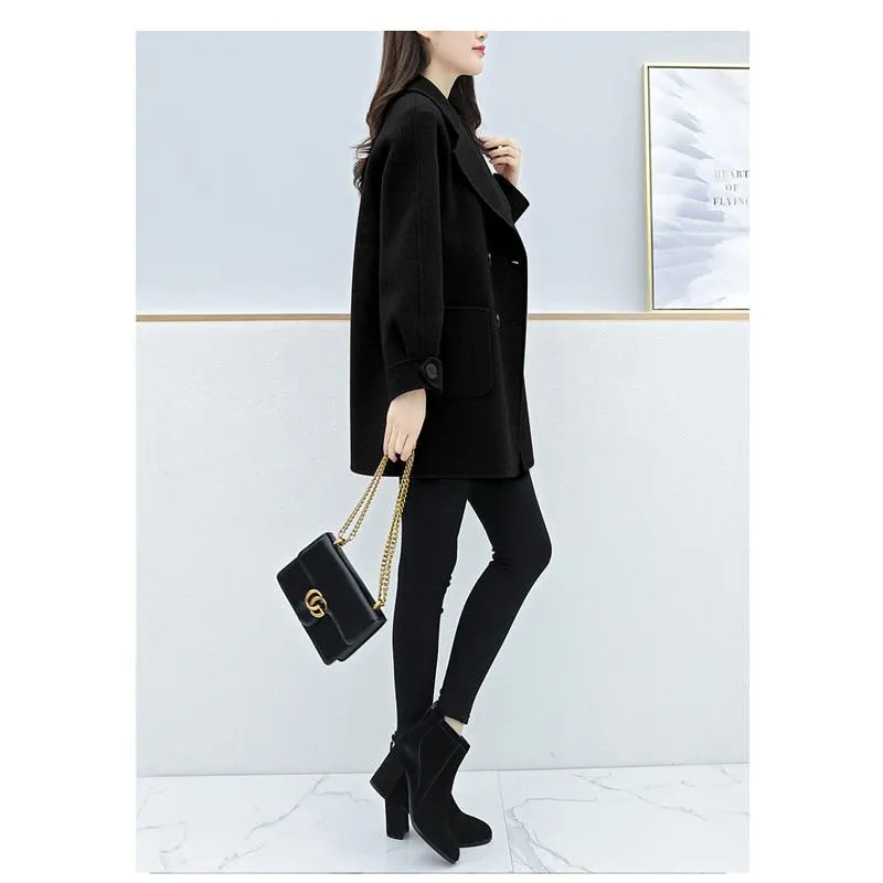 Loose Fit Plus Wool Blend Coat