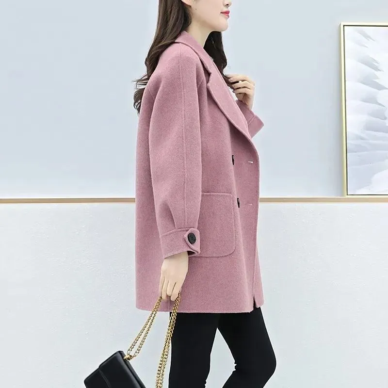 Loose Fit Plus Wool Blend Coat