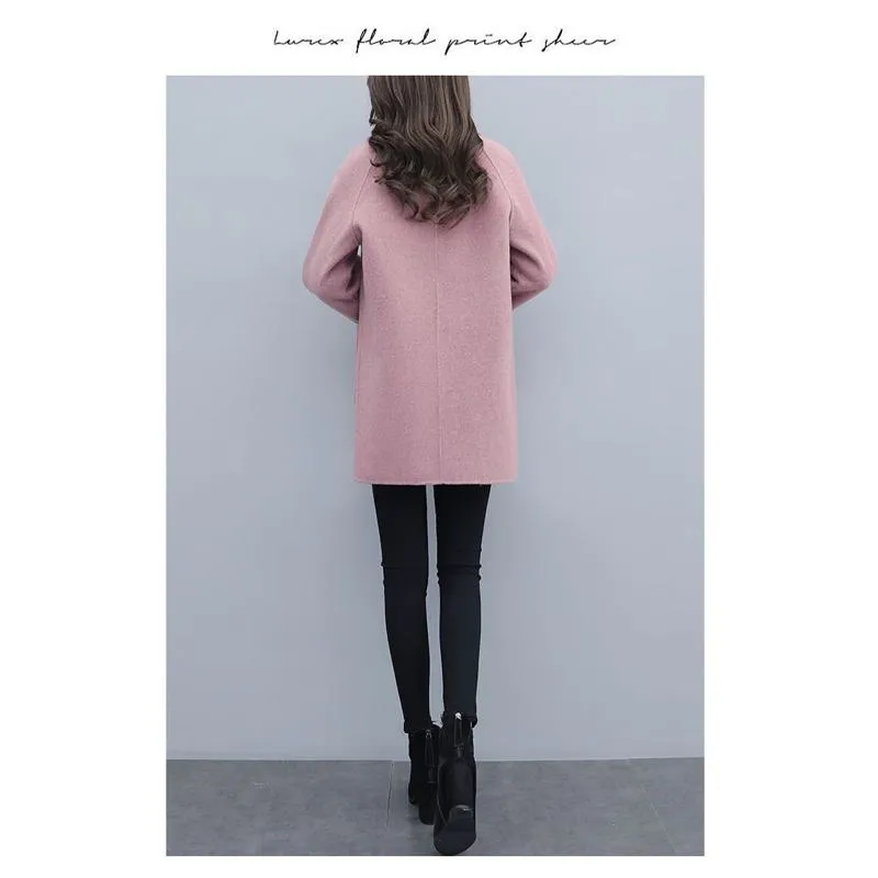 Loose Fit Plus Wool Blend Coat