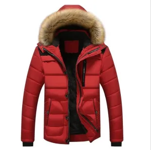 Male Parkas Casual Thick Outwear Hooded Fleece Jackets