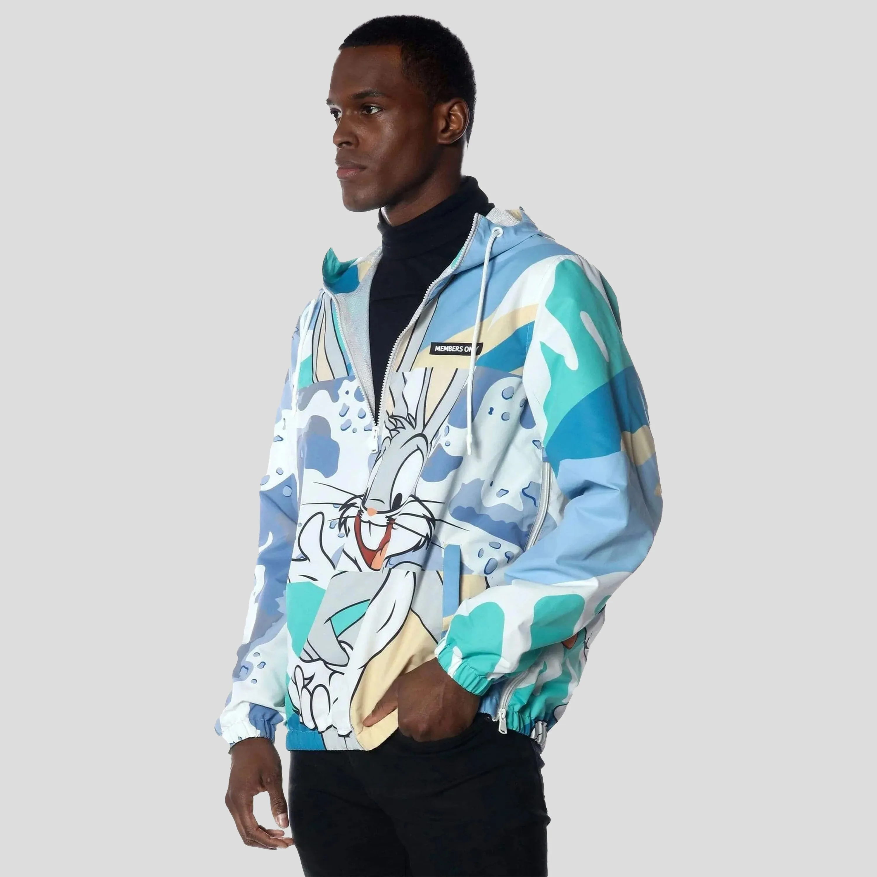 Members Only Men's Bugs Patchwork Windbreaker Jacket