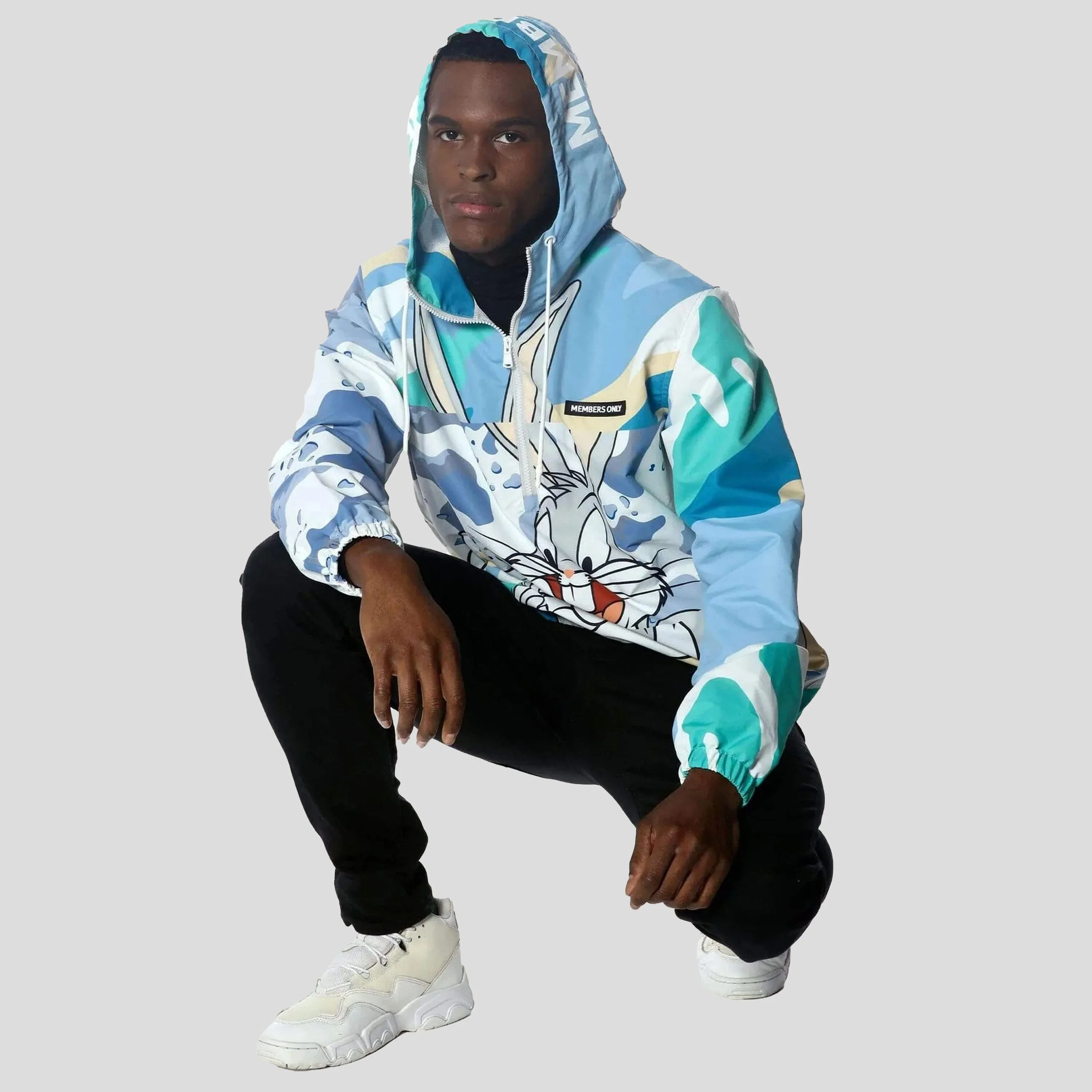 Members Only Men's Bugs Patchwork Windbreaker Jacket