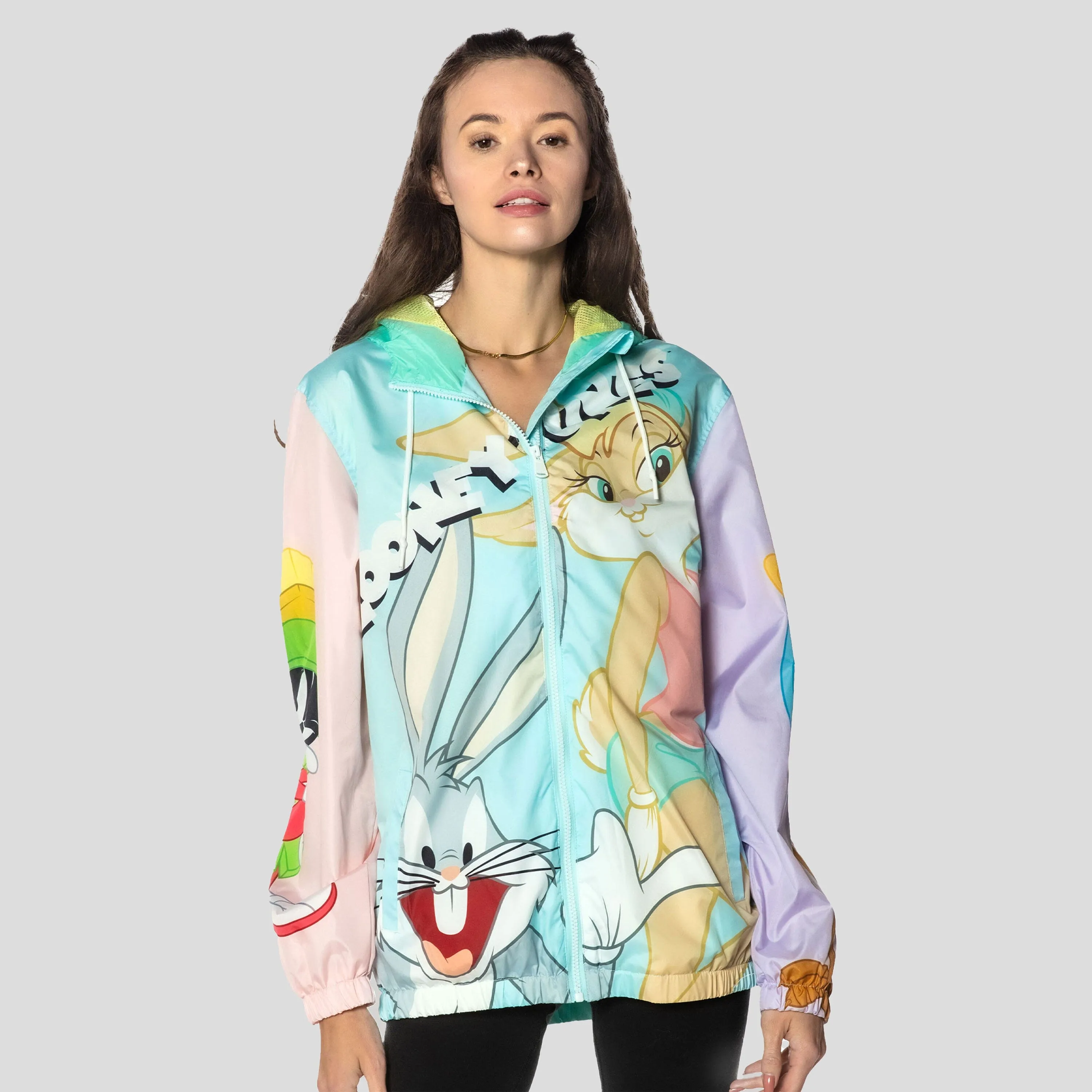 Members Only Women's Looney Tunes Colorblock Windbreaker Jacket