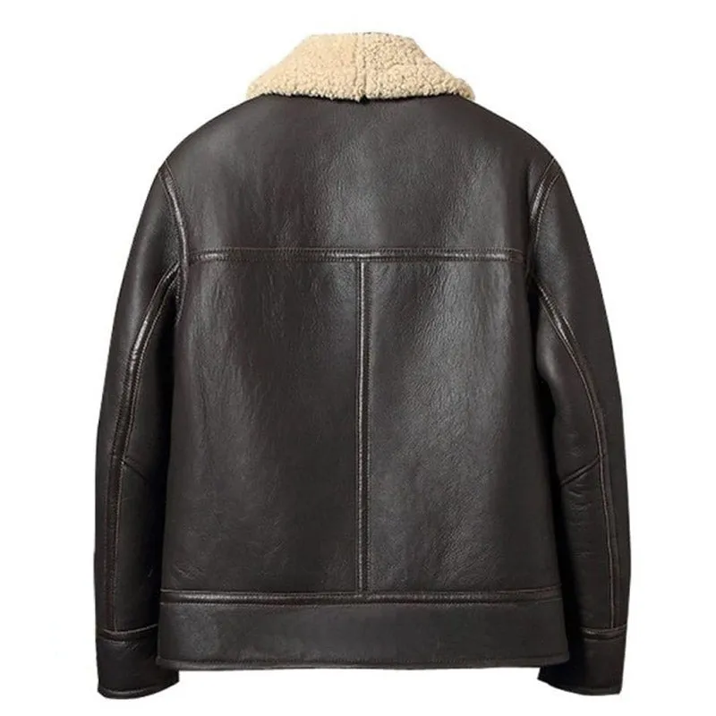 Mens Best Winter Old School Shearling Aviator Leather Jacket