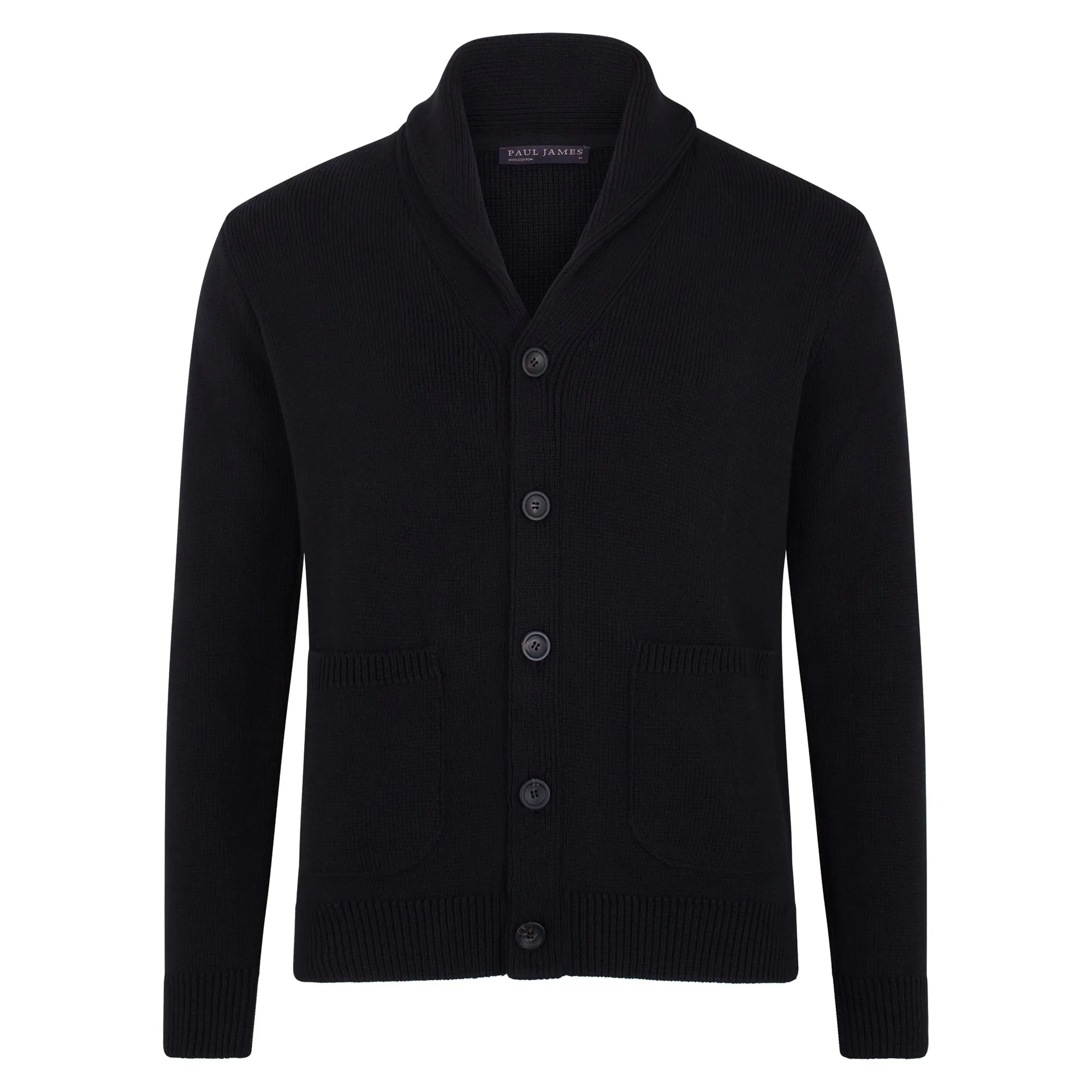 Mens Midweight Cotton Shawl Collar Cardigan