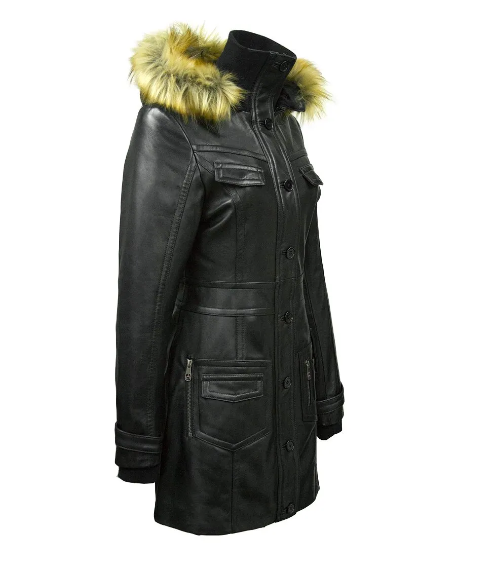 MISS TOP GUN® LONG LEATHER JACKET