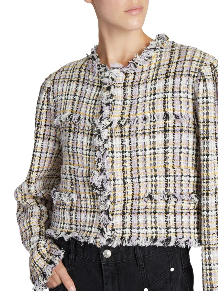 Nameo Isabel Marant Étoile Tweed Jacket in Lilac Yellow Multi