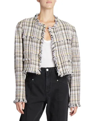 Nameo Isabel Marant Étoile Tweed Jacket in Lilac Yellow Multi