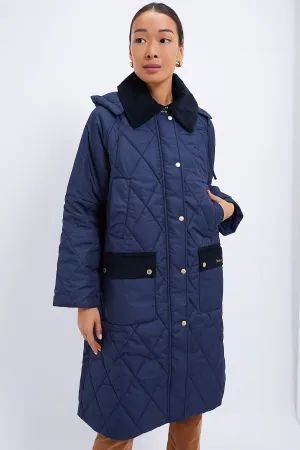 Navy Cookston Quilted Coat