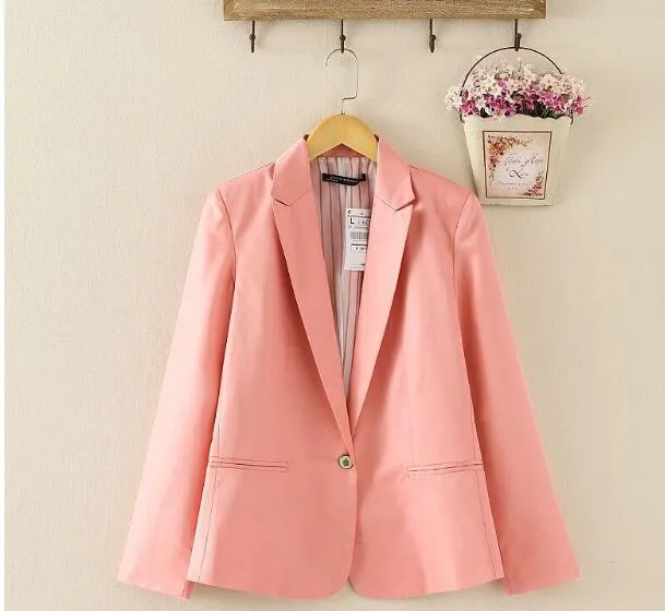 NEW 2017 spring autumn blazer women suit foldable brand jacket made of cotton & spandex Ladies refresh blazers Candy Color