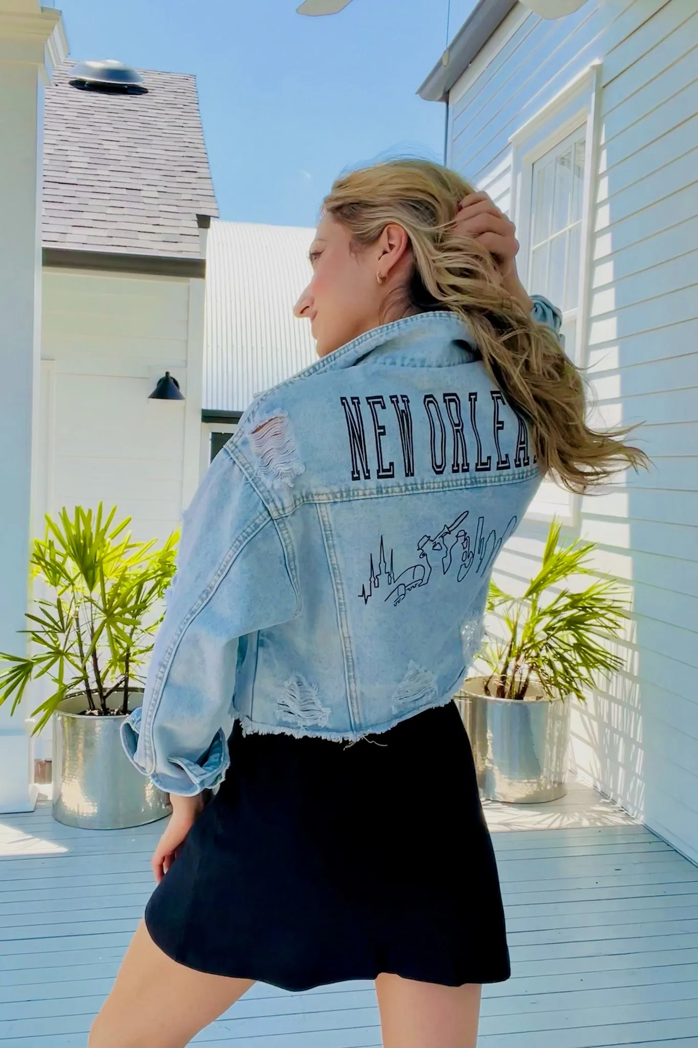 New Orleans Skyline Denim Jacket