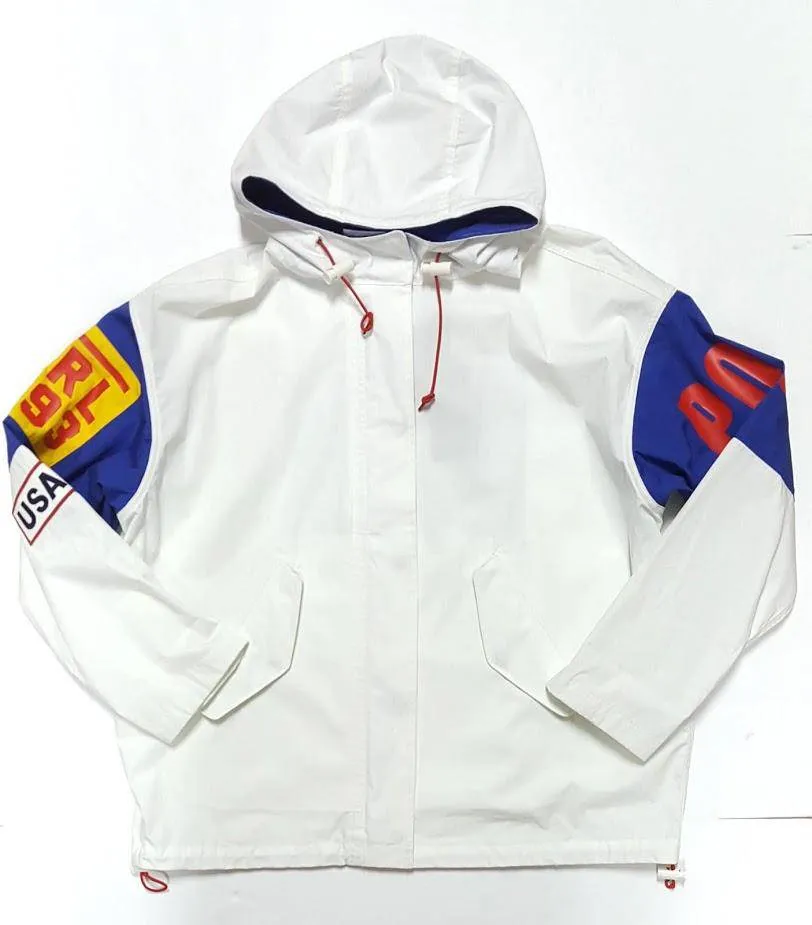 NWT POLO RALPH LAUREN WHITE P2 WINDBREAKER JACKET