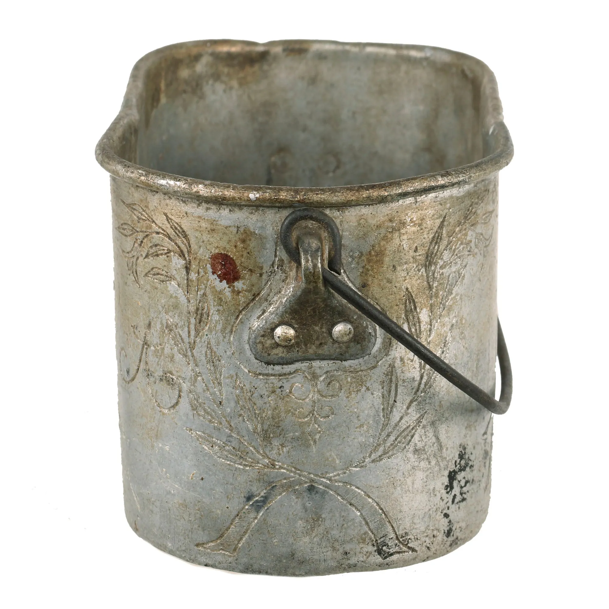 Original Belgian WWI Engraved Mess Kit Trench Art Dated 1914 - Featured In The Book “Trench Art, An Illustrated History” by Jane Kimball on Page 224