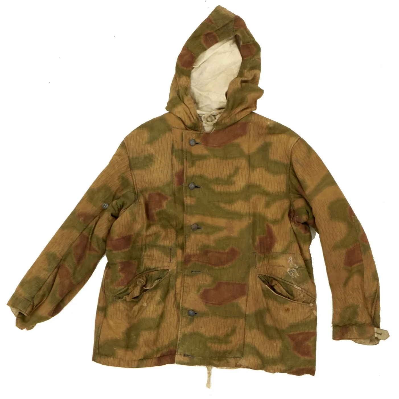 Original German WWII Tan Water Camouflage Pattern Reversible Winter Parka with Pants