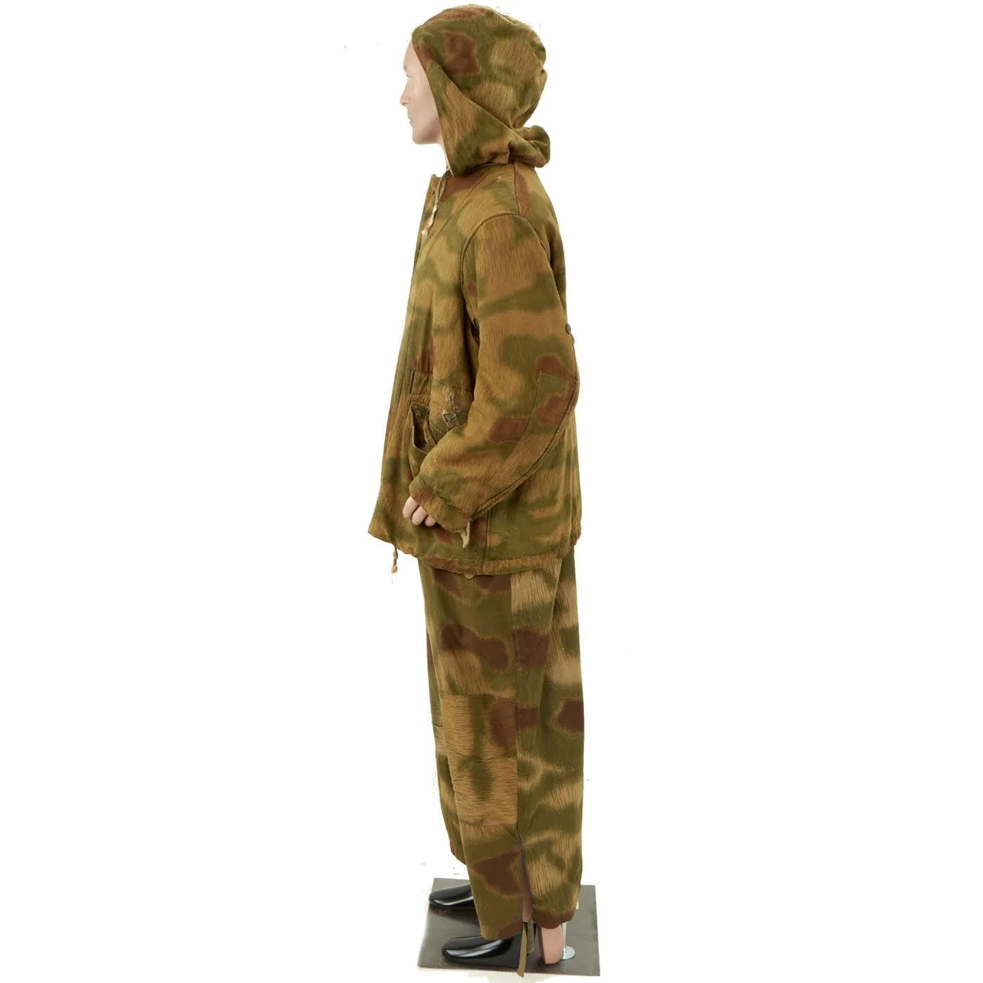 Original German WWII Tan Water Camouflage Pattern Reversible Winter Parka with Pants