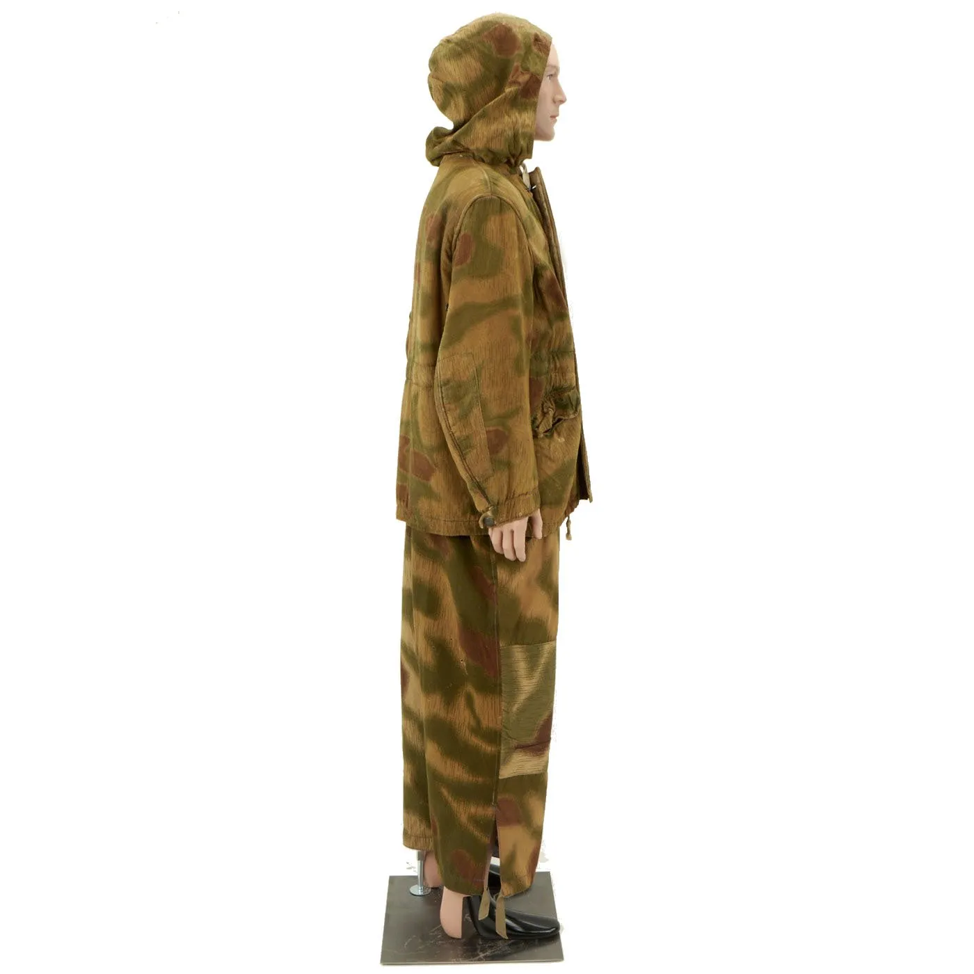 Original German WWII Tan Water Camouflage Pattern Reversible Winter Parka with Pants