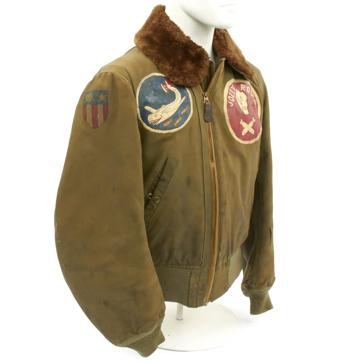 Original U.S. WWII Jolly Rogers 90th Bomb Group Moby Dick 320th Bomb Squadron Named B-15 Jacket