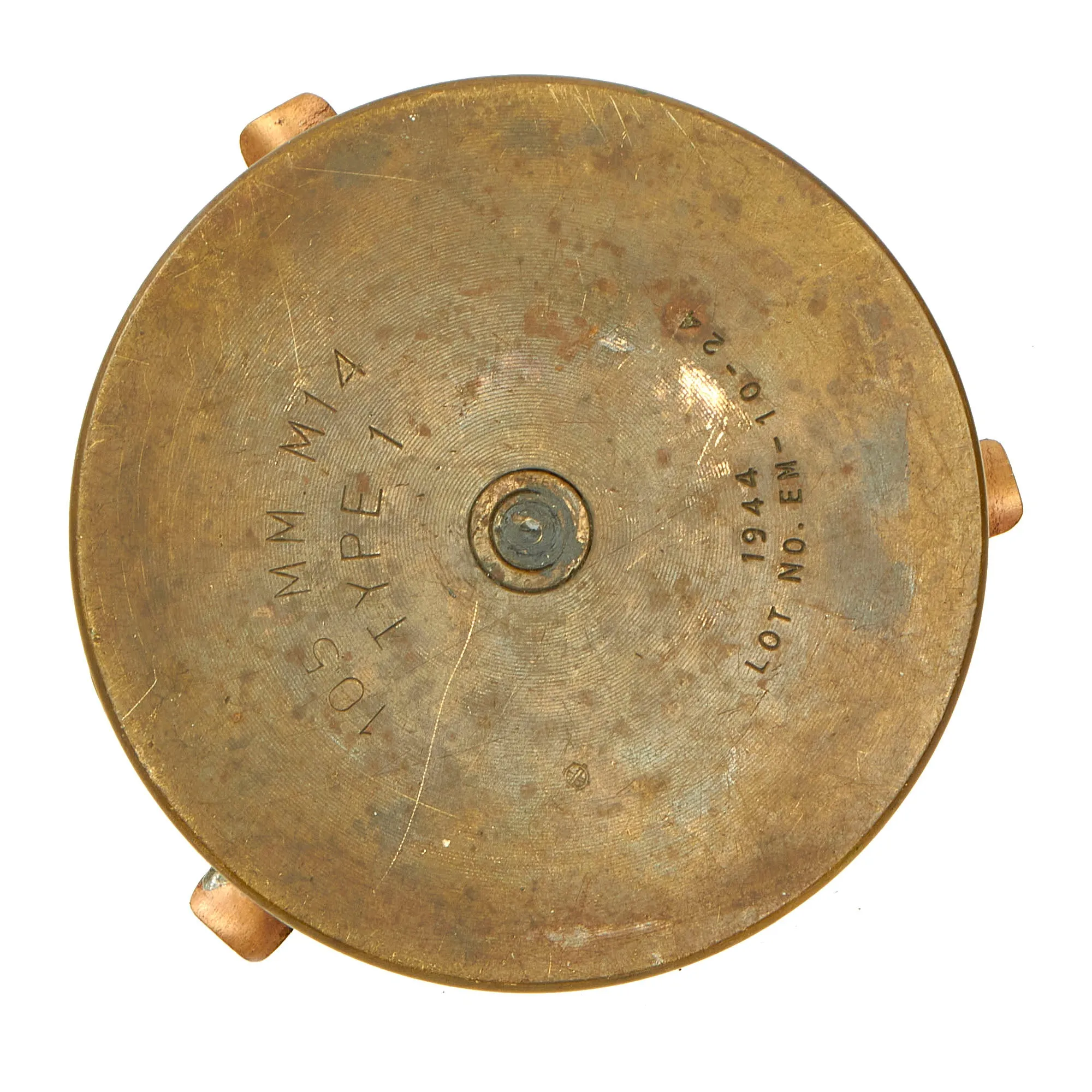 Original U.S. WWII Trench Art Ashtray With “Bomb” Constructed Out of Multiple Type 88 Fuses With US 105mm Base