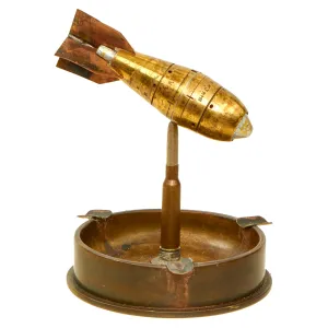 Original U.S. WWII Trench Art Ashtray With “Bomb” Constructed Out of Multiple Type 88 Fuses With US 105mm Base