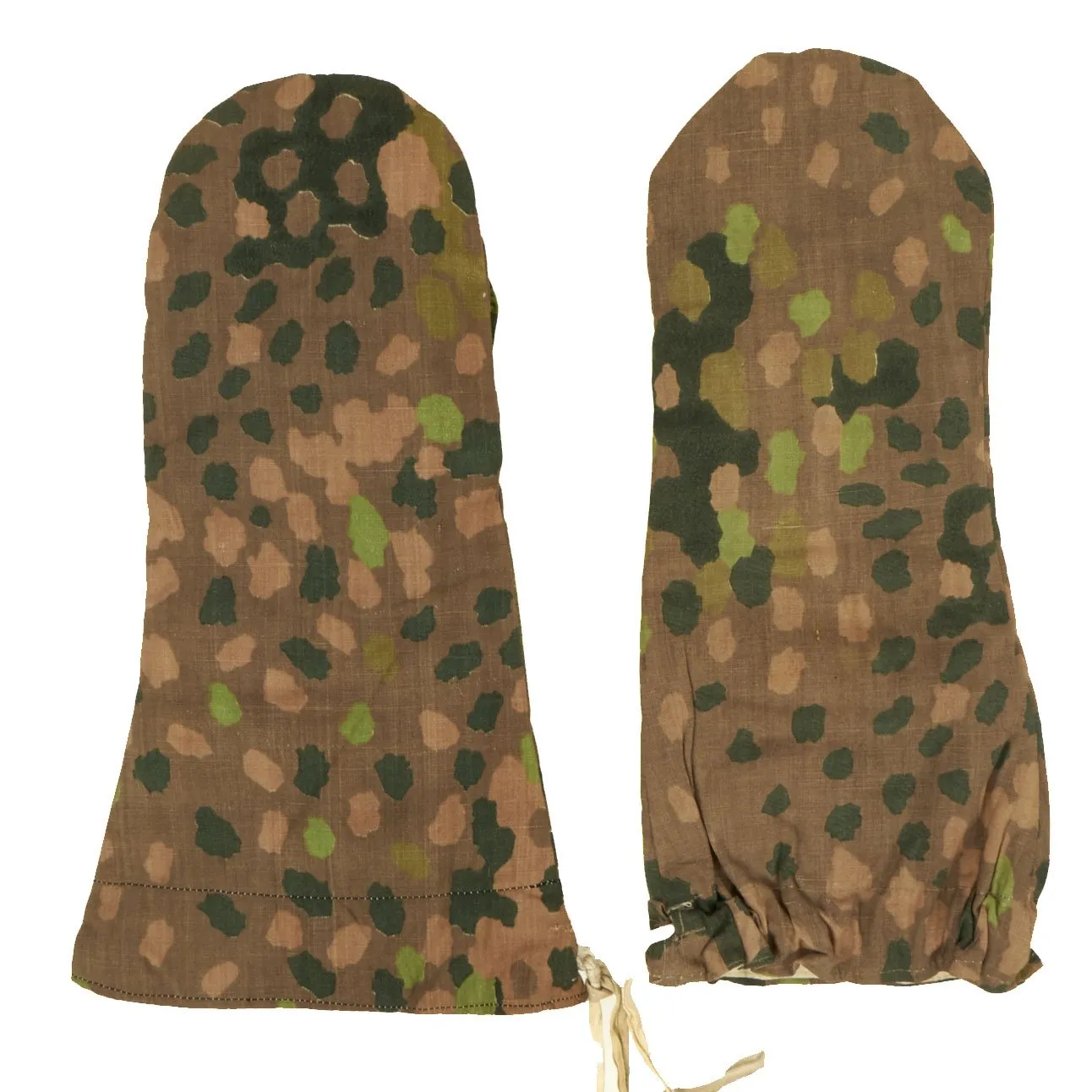 Original WWII German Waffen SS "Pea Dot Pattern" Camouflage Reversible Winter Uniform Parka Mittens