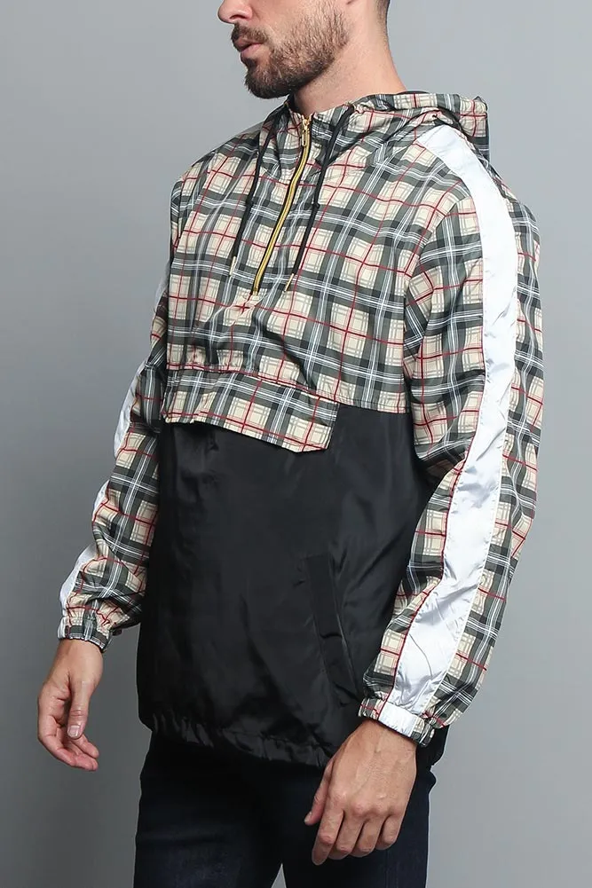 Plaid Anorak Windbreaker Jacket