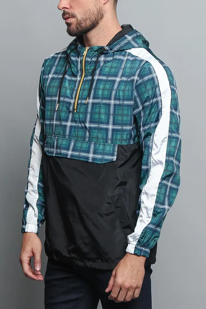 Plaid Anorak Windbreaker Jacket