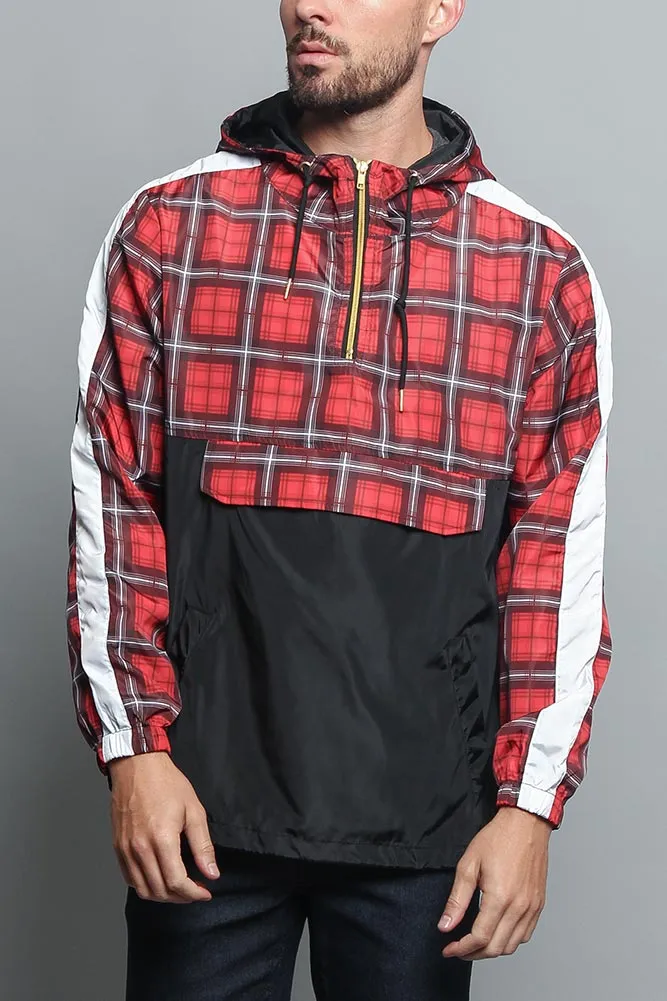 Plaid Anorak Windbreaker Jacket