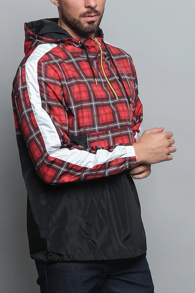 Plaid Anorak Windbreaker Jacket