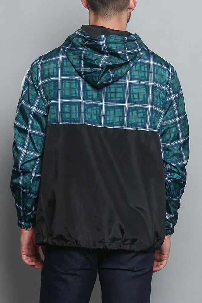 Plaid Anorak Windbreaker Jacket