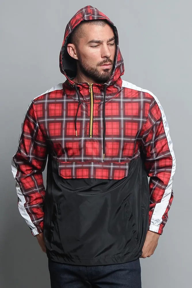 Plaid Anorak Windbreaker Jacket