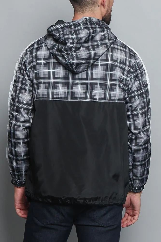 Plaid Anorak Windbreaker Jacket