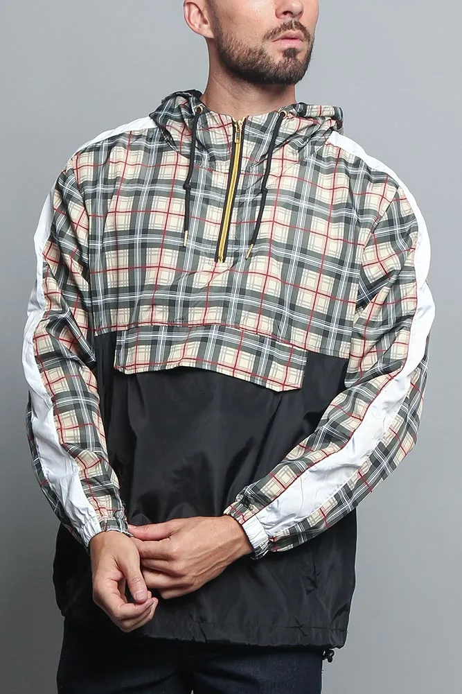 Plaid Anorak Windbreaker Jacket