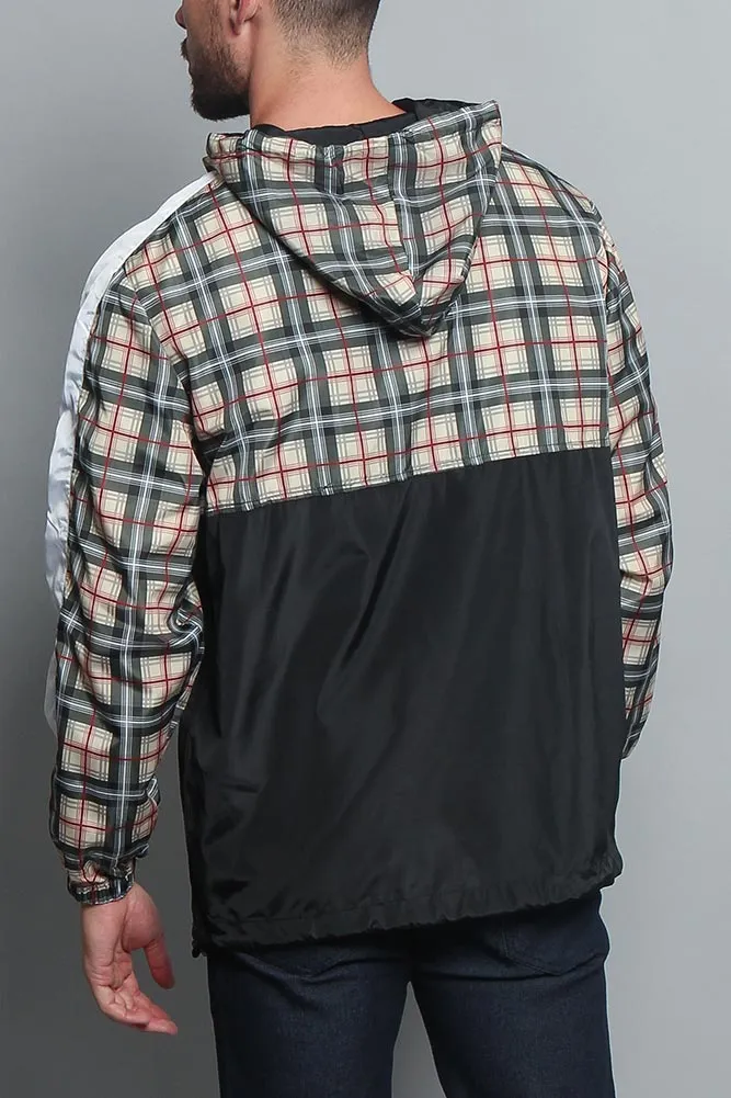 Plaid Anorak Windbreaker Jacket