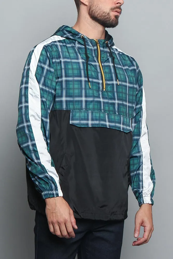 Plaid Anorak Windbreaker Jacket