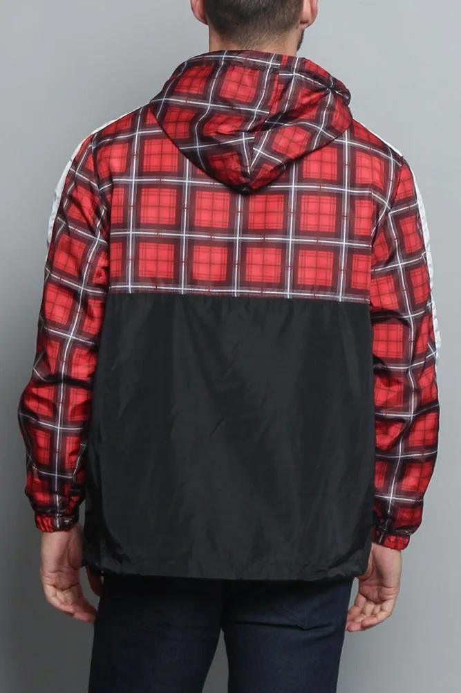 Plaid Anorak Windbreaker Jacket