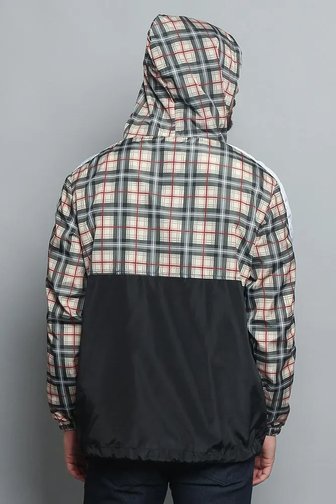 Plaid Anorak Windbreaker Jacket