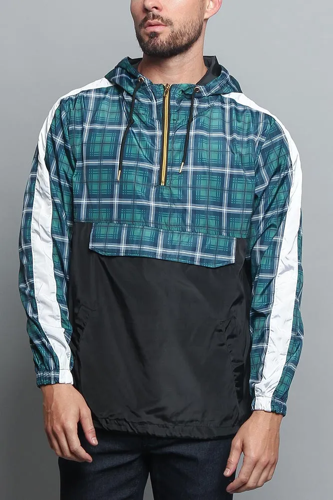 Plaid Anorak Windbreaker Jacket