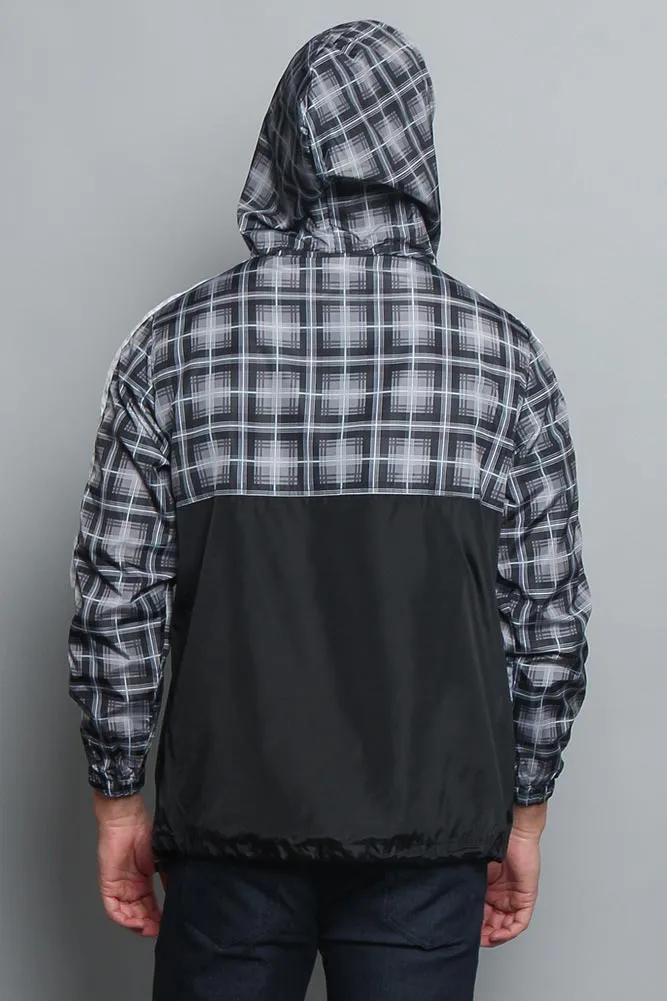 Plaid Anorak Windbreaker Jacket