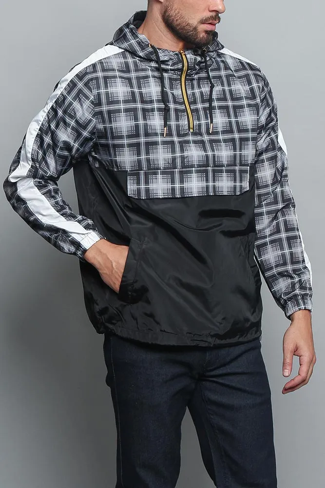 Plaid Anorak Windbreaker Jacket