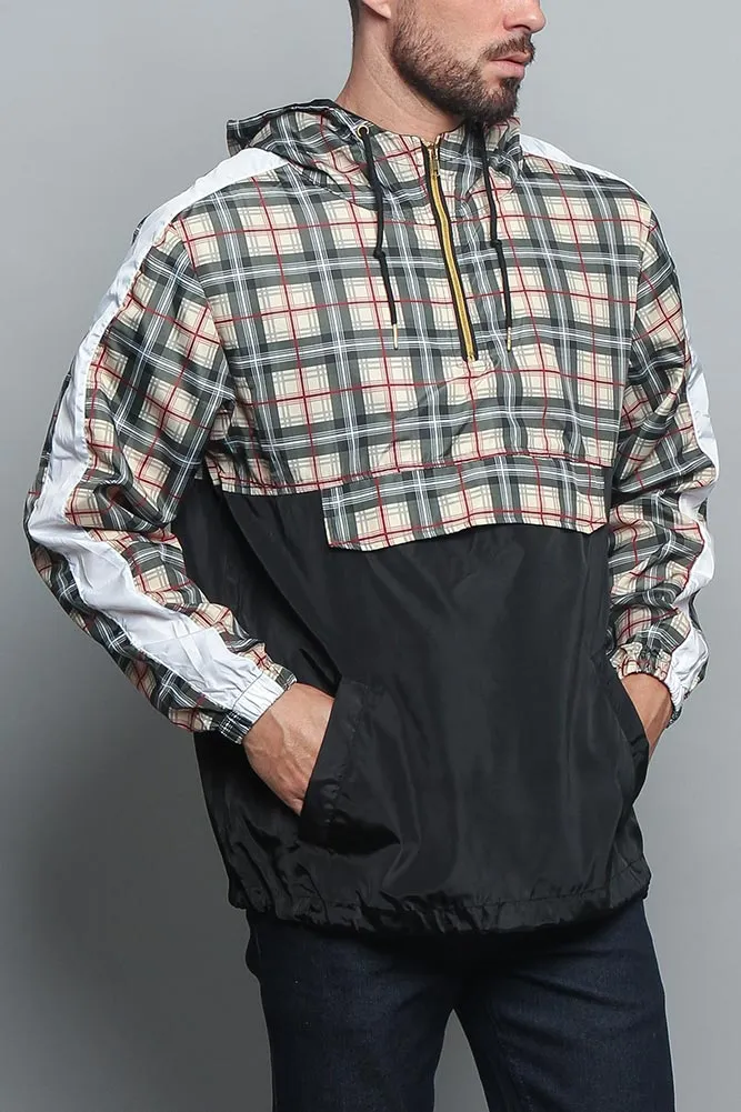 Plaid Anorak Windbreaker Jacket